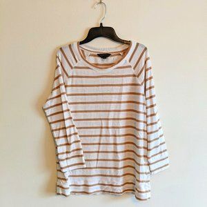 MIX by 41Hawthorn StitchFix white and beige oatmeal sweater 7/8 sleeves size L